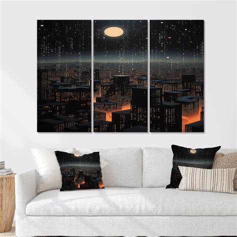 Design Art NY Full Moon Night Life - New York City Wall Art Set | Wayfair