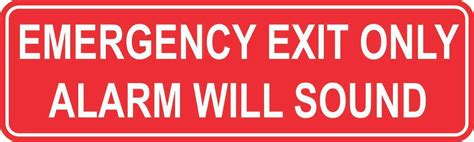 10in X 3in Emergency Exit Only Alarm Will Sound Magnet Vinyl Magnetic Sign