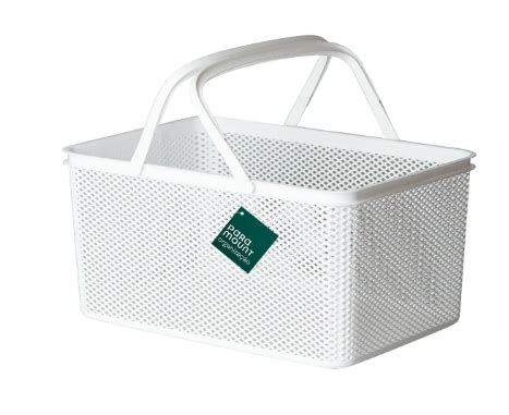 Cesto Línea Alça Retangular Branco 40x27x20 Yru Organizer