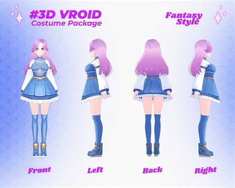 Vroid Clothing Pack 3d Avatar Fashion Outfit Pack Costume Set