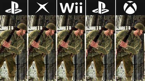 Call Of Duty 3 2006 Xbox 360 Vs Ps2 Vs Xbox Vs Ps3 Vs Wii Graphics Comparison Youtube