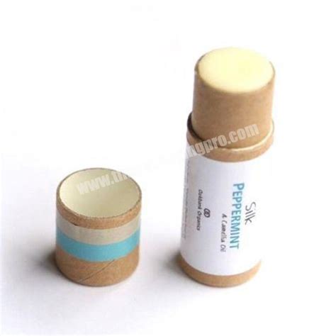 Oem Eco Friendly Custom Lip Balm Tube Round Shape Empty Deodorant Stick Container Biodegradable