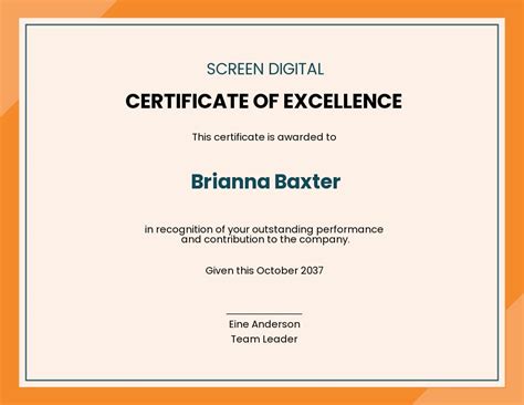 Excellence Award Certificate Template [Free JPG] - Google Docs, Word ...