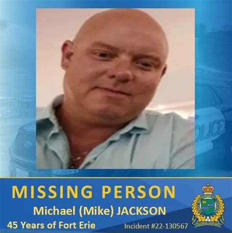 Missing Man From Fort Erie Ontario Last Seen In City Of St Catharines On Michael Mike