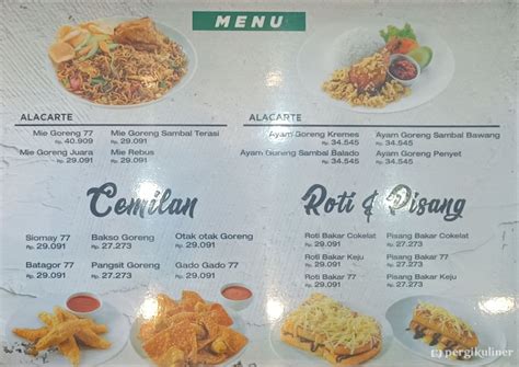 Selalu Diperbarui Menu Es Teler 77 Thamrin