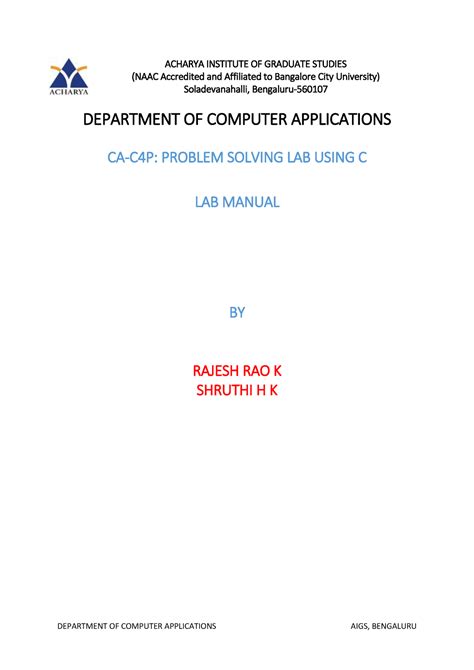 Pst Lab Manual Odd Lab Note Acharya Institute Of Graduate