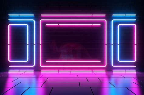 Premium Photo Aesthetic Background With Abstract Neon Led Light Effect