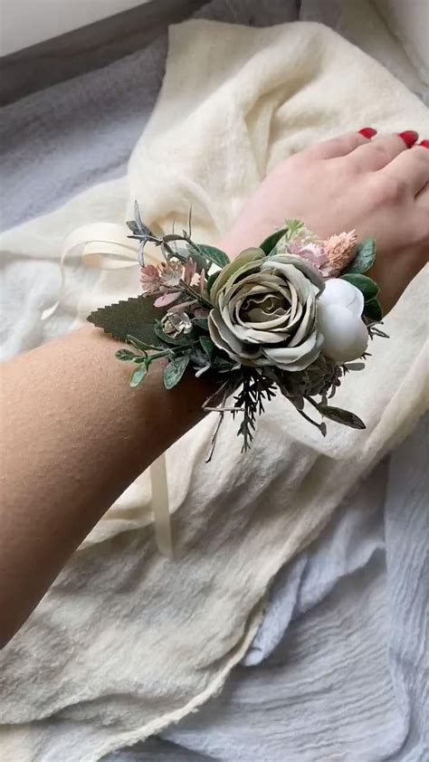 White Corsage And Boutonniere Set Sage Green Corsage Flower