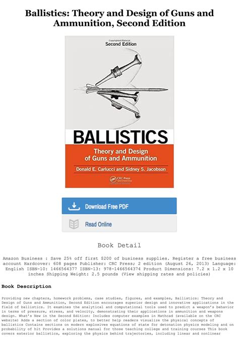 Pdf Download Ballistics Theory And Design Of Guns And Ammunition