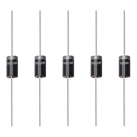 Tnisesm 50 Pcs 5 Values Schottky Barrier Rectifier Diodes SR3100 SR560