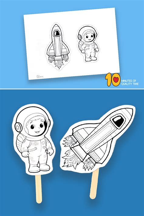 Astronaut and Rocket Ship Cut Out Craft – 10 Minutes of Quality Time