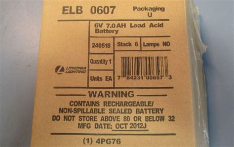 Lithonia Lighting Elb 0607 Rechargeable Sealed Lead Acid Battery 6v 7 Etech Surplus