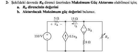 Solved Sekildeki Devrede R Direnci Zerinden Maksimum Chegg