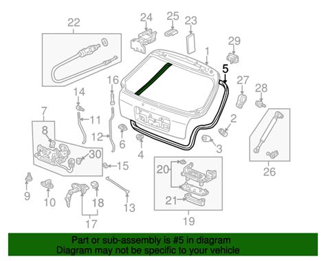 74440 S03 003 Weatherstrip Tailgate 1996 2000 Honda Civic Genuine Honda Parts