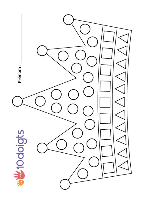 Coloriage Coloriages fêtes Couronne 01 10 Doigts