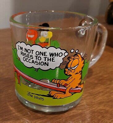 MCDONALD S GARFIELD COFFEE Mug 1978 Rare Vintage Glass Cup Jim Davis