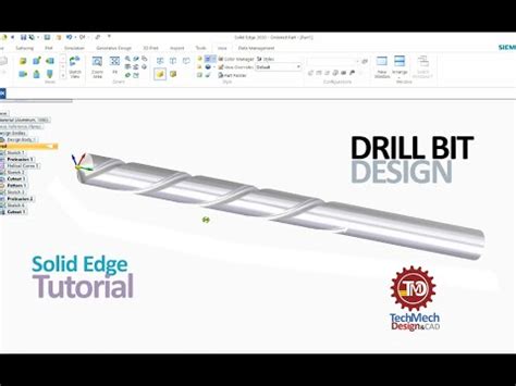 Solid Edge Tutorial Drill Bit Design Design A Drill Bit In Solid