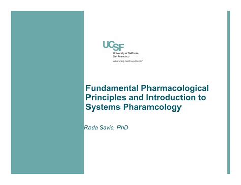 Pdf Fundamental Pharmacological Principles And Introduction To