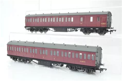 HORNBY OO GAUGE Pair Of BR Ex LMS Non Corridor Coaches Composite