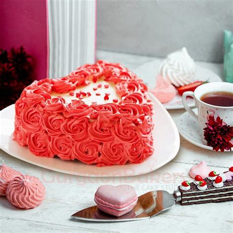 Red Velvet Heart Online Cake Delivery Gurgaon Bakers