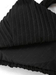 ZAFUL Textured Strappy High Leg Bikini Swimsuit In BLACK ZAFUL