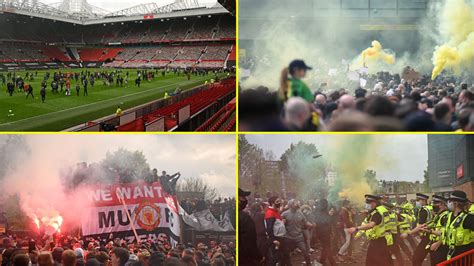 Man United Protests One Man Arrested Police Officers Suffer Fractured