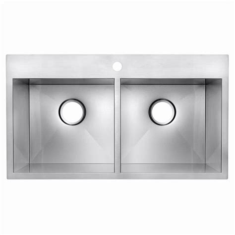 AKDY 33 In Drop In Double Bowl 18 Gauge Stainless Steel Kitchen Sink