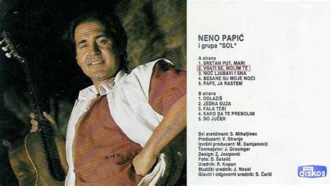 Neno Papic Vrati Se Molim Te Audio 1987 YouTube