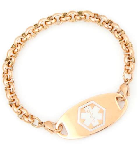 Rose Gold Tone Rolo Medical Id Bracelet Laurens Hope