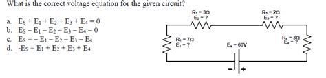 Solved What is the correct voltage equation for the given | Chegg.com