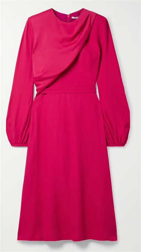 Stella Mccartney Belted Draped Crepe Midi Dress — Ufo No More