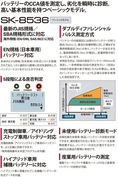 【楽天市場】kaise バッテリーチェッカー Sk 8536 カイセ 送料無料：創工館 楽天市場店