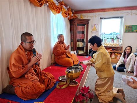 The Ambassador Made A Merit At Wat Buddhasothorn Uppsala Royal Thai