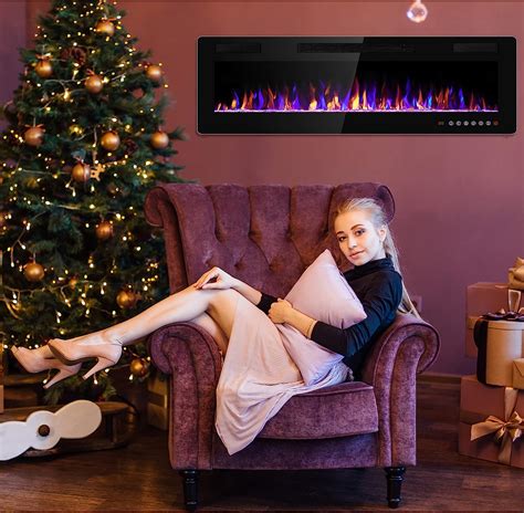 Buy Electactic Inches Electric Fireplace Recessed And Wall Mounted