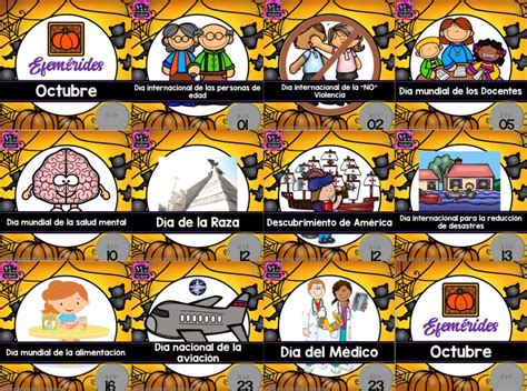 Fabulosos Y Bonitos Dise Os De Las Efem Rides Del Mes De Octubre