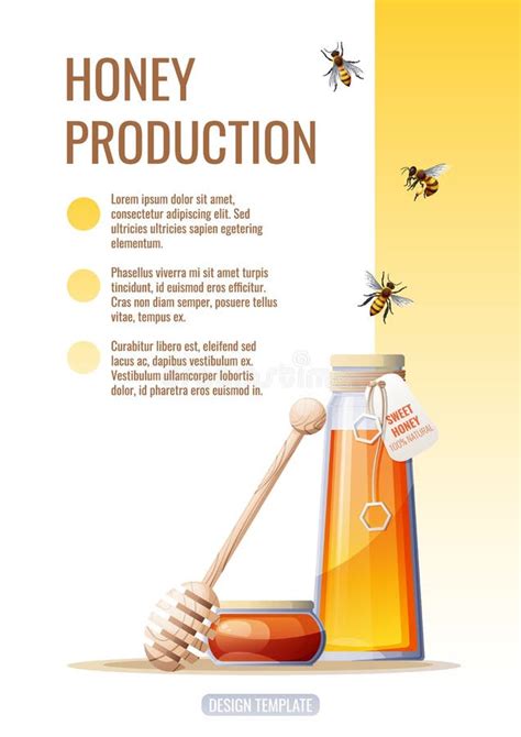 Flyer Design Advertising Banner With Honey Products Honey Shop