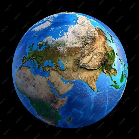 Premium Photo | Detailed picture of the Earth and its landforms ...