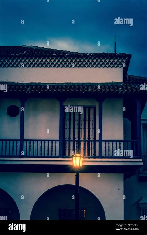 Beautiful Spanish colonial architecture at night, Santiago de Cuba, Cuba Stock Photo - Alamy