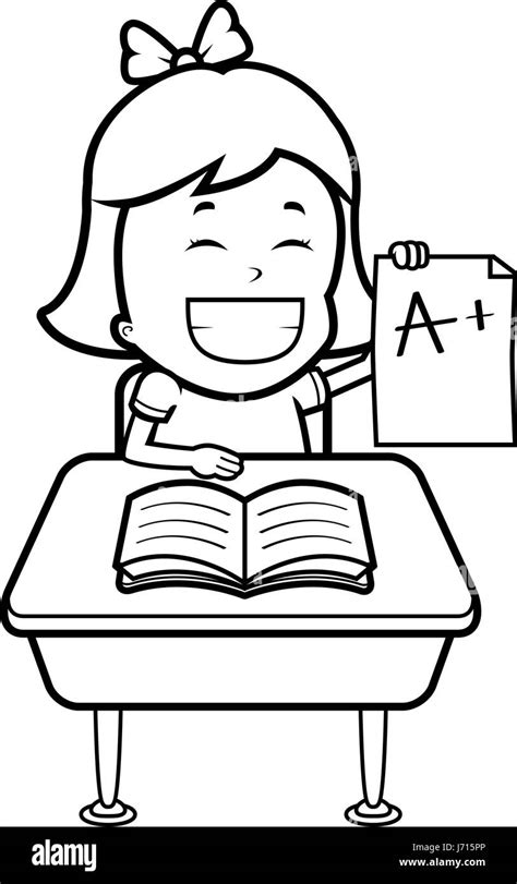 A happy cartoon student with good grades Stock Vector Image & Art - Alamy