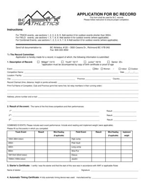 Fillable Online Bcathletics Bc Athletics Record Form Apr Doc