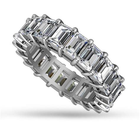 Ct Emerald Cut Diamond Eternity Wedding Band Ring Etsy