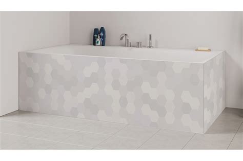 Tablier Baignoire Carrelage Hexagone Gris L Ger Tablier De Bain