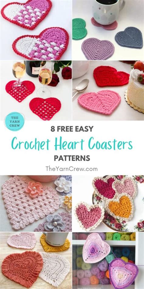 Free Easy Crochet Heart Coaster Patterns The Yarn Crew