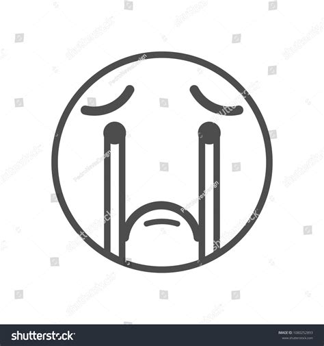 Crying Emoticon Vector Emoji Smiley Icon Stock Vector Royalty Free