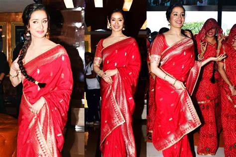 Shraddha Kapoor Is The Stree Of Our Hearts In Rs 22k Red Saree At