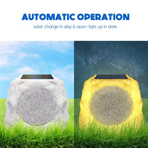 Outdoor Speakers Waterproof 2pack For All Seasons ＆ Solar Powered With Rechargeable Battery Rock