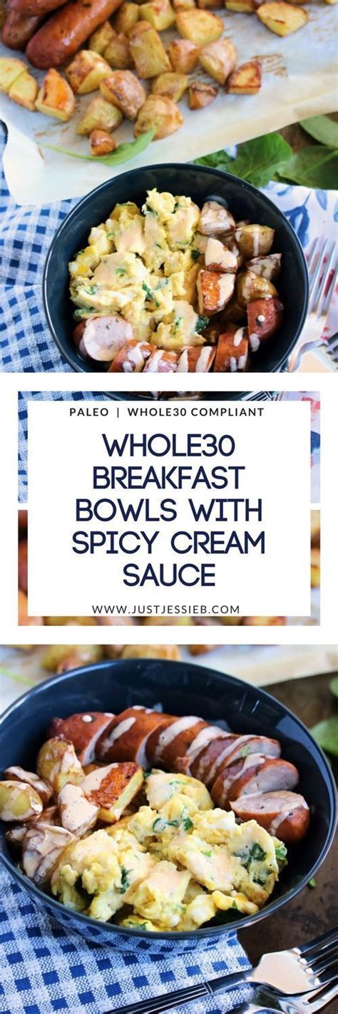 Whole Breakfast Bowls With Spicy Cream Sauce Just Jessie B Recipe