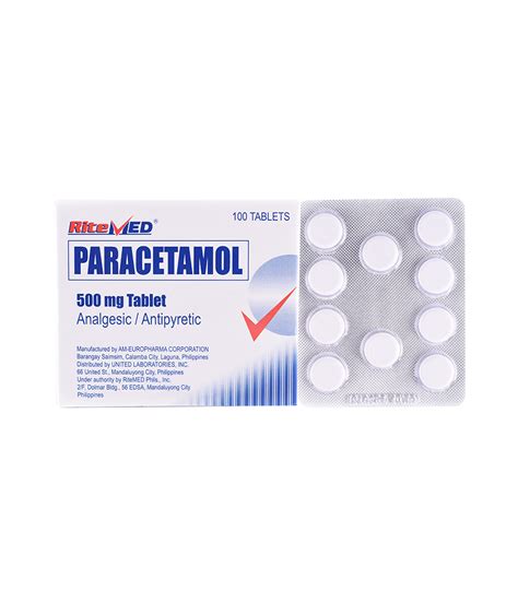 Paracetamol 500mg Tablet Ritemed Rose Pharmacy