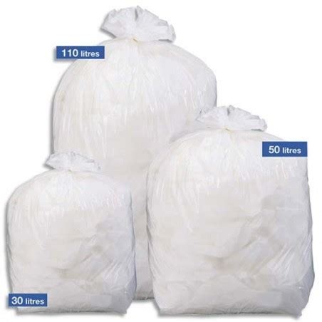 Bo Te De Sacs Poubelles Blancs Top Qualit Nf Litres Microns