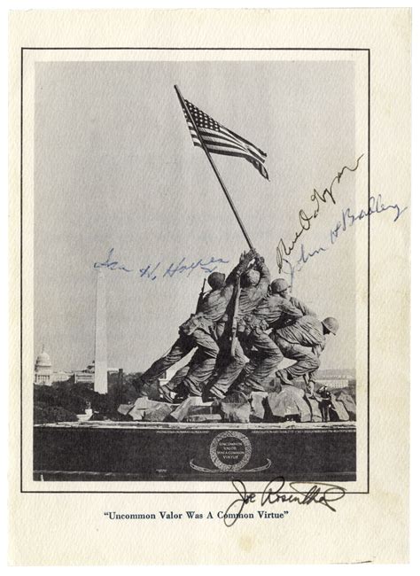 Lot Detail Joe Rosenthal And The 3 Iwo Jima Flag Raisers Signed Photo Of The Us Marine Corps